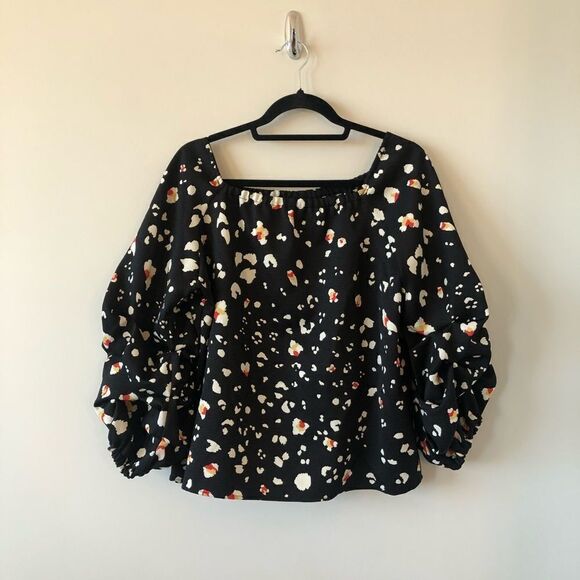 HALOGEN -Puff Sleeve Off Shoulder Top - Picture 3 of 6